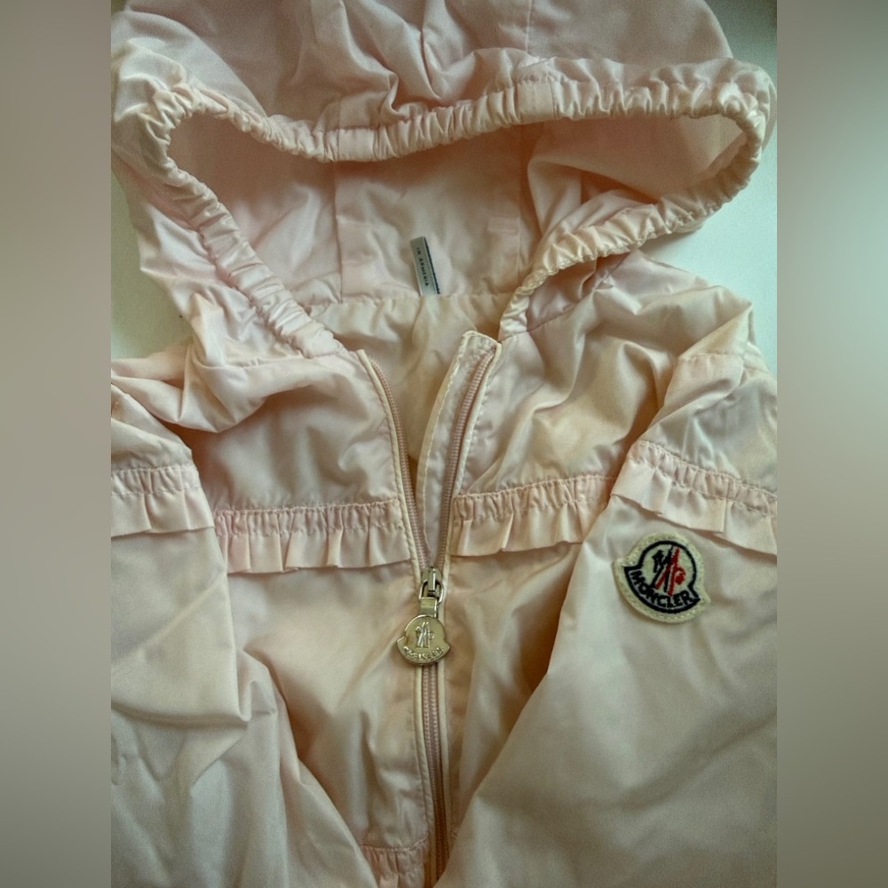 Moncler Kids Soft Pink Hooded Raincoat Great Condition!